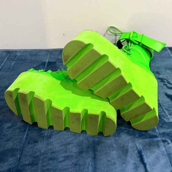 Dolls Kill X Club Exx Neon Green Platform Boots - Picture 3 of 7